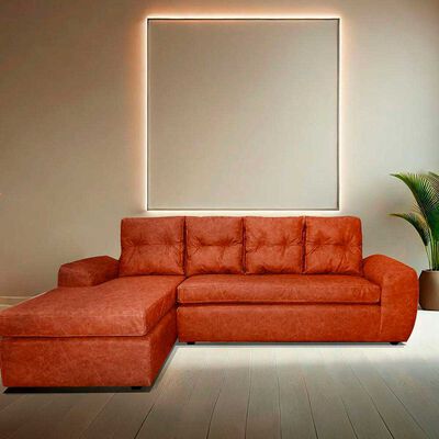 Imagen 1 del producto Seccional Derecho Elegant Houston Cheise PU 5 Cuerpos Marfil