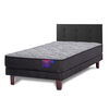 Cama Europea Flex 1,5 Plazas Therapedic Plus  + Respaldo Royal Negro