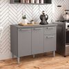Mueble de Cocina Base Vekkahome Evandro 1 Cajón 3 Puertas Blanco