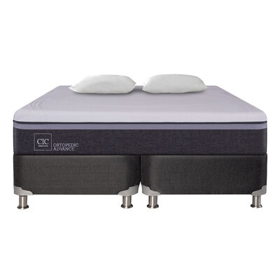 Imagen 2 del producto Box Spring CIC Base Dividida 2 Plazas Ortopedic Advance + Almohadas