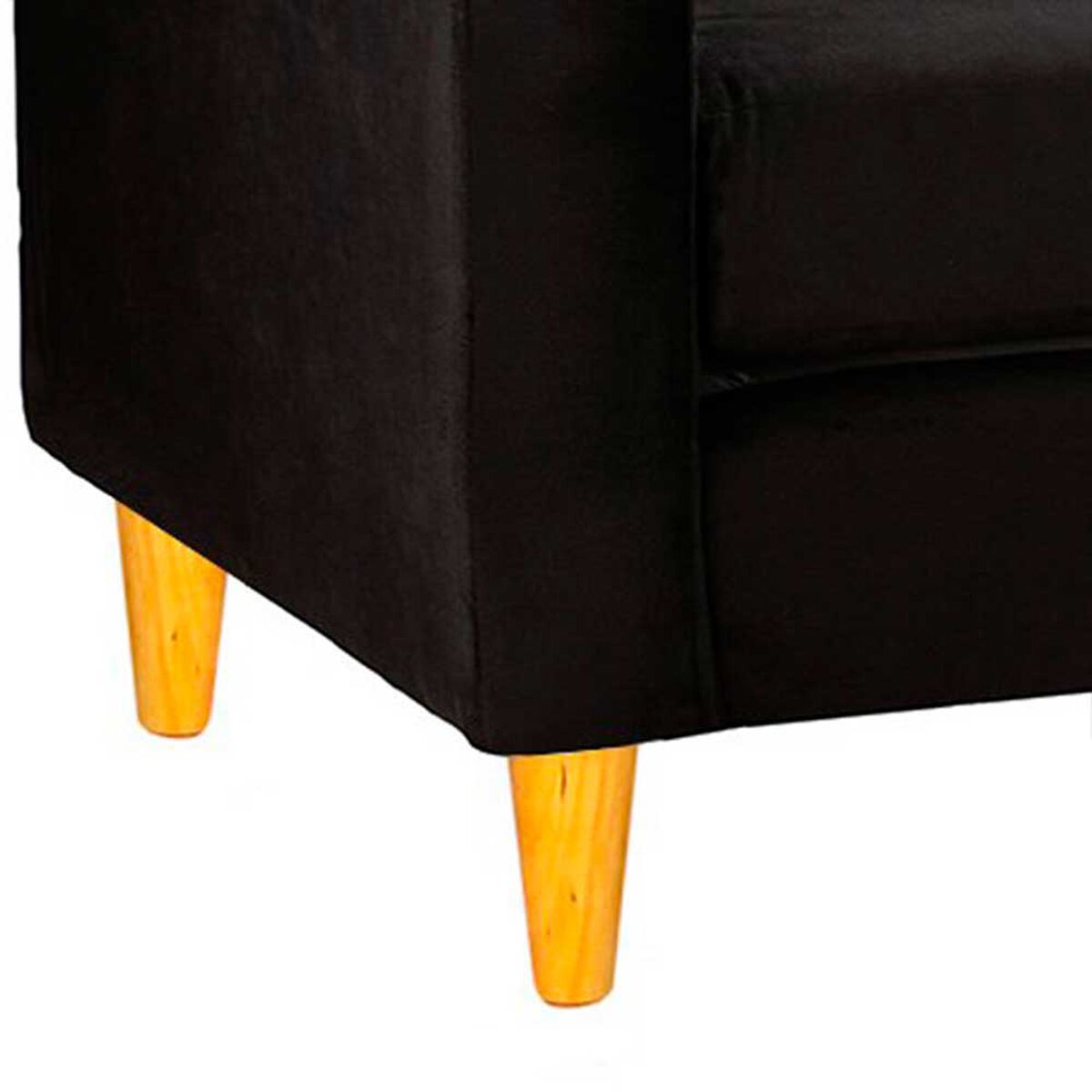 Sof&aacute; Bodevir New Retro Felpa 04 3 Cuerpos Negro&nbsp;