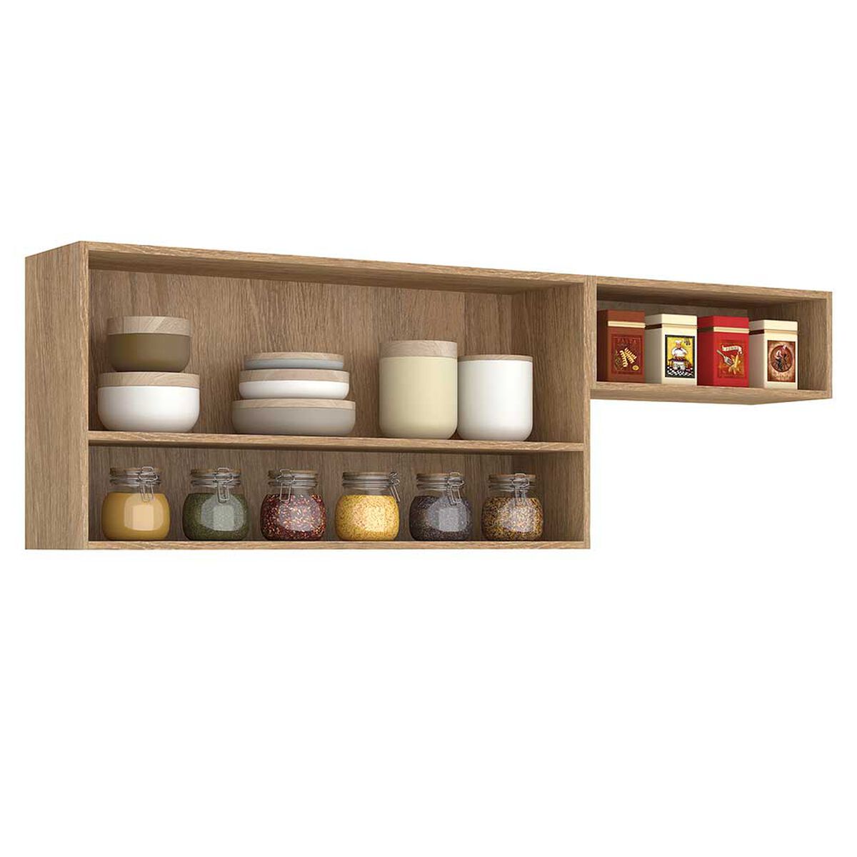 Mueble de Cocina Aereo Vekkahome Madri 2 Puertas Negro Café