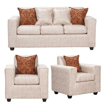 Juego de Living Black Factory Ezeiza Sofá 3 Cuerpos + Dos Sillones 1 Cuerpo Crema