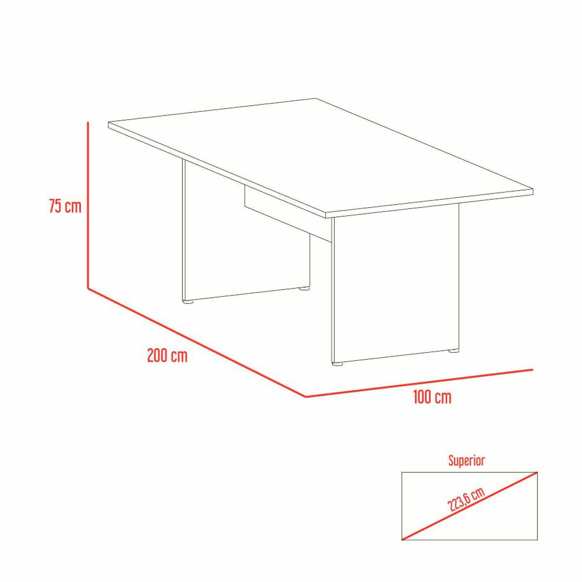 Combo Mesa de Reuni&oacute;n M-200 + Gabinete Home Office  Negro Soft Co&ntilde;ac Tuhome