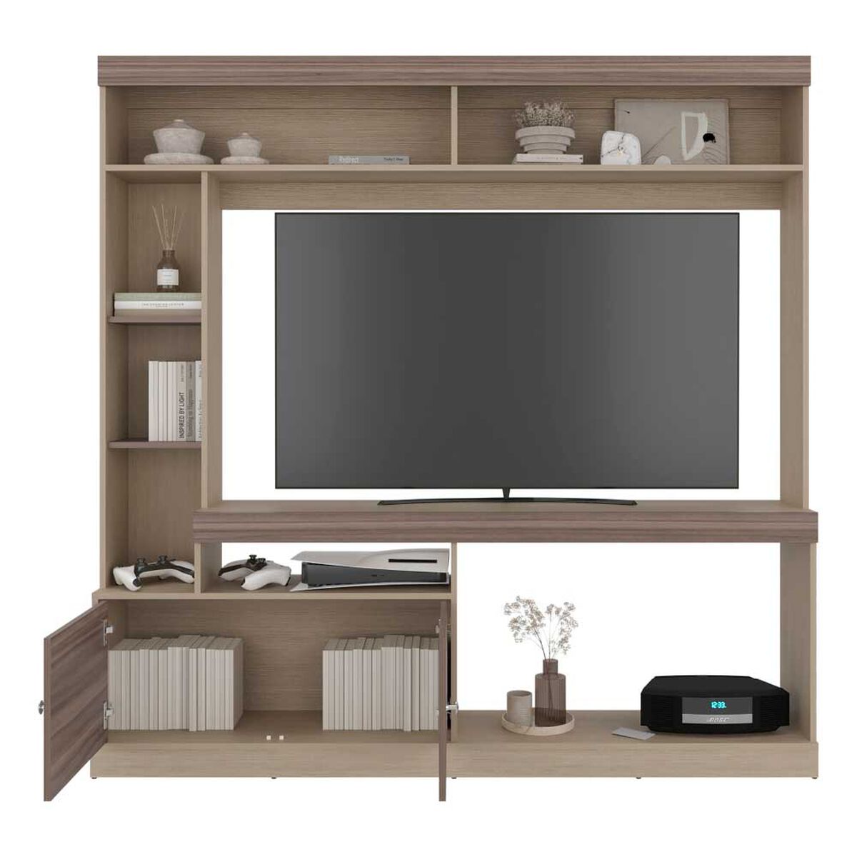 Estante TV Tuhome Classic Color Hasta 65" Avellana y Cartagena