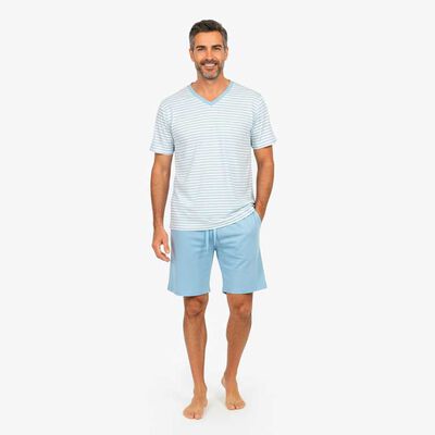 Pijama Manga Corta Hombre Portman Club Celeste, Gris-Melan, Gris-Oscur
