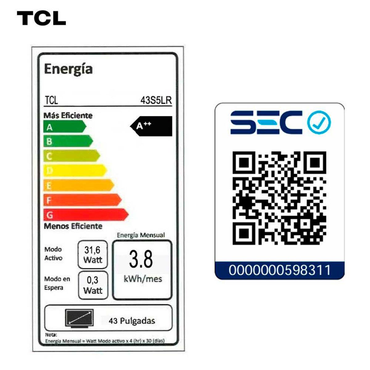 Smart TV QLED 43" TCL FHD Roku TV 43S5LR