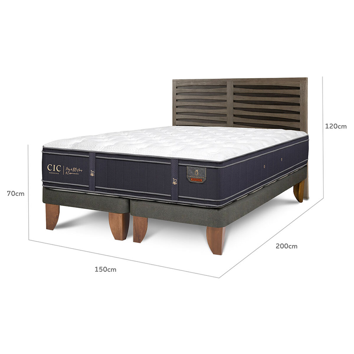 Cama Europea CIC 2 Plazas Grand Premium + 1 Respaldo Rhone