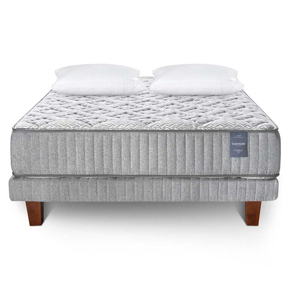 Juegos de Dormitorio Cama Europea Cannon Hybrid Visco 2 Plazas + 2 Almohadas