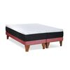 Cama Europea Latam Home Base Dividida 2 Plazas Zen Top Foam Soft Velvet Palo Rosa