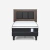 Cama Europea Rosen 1,5 Plazas New style 6 + Respaldo Rachel Gris