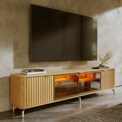 DECOCASA Rack TV  Decocasa Neon Float hasta 80 Carvalho