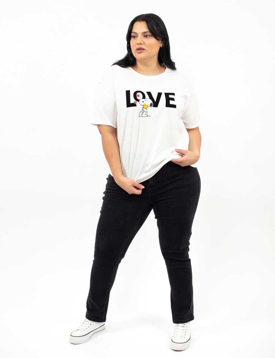 Polera Snoopy Manga Corta Mujer Extralindas