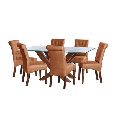Juego de Comedor Latam Home Alicante 6 Sillas Tabaco