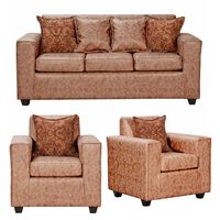 Juego de Living Black Factory Ezeiza Sofá 3 Cuerpos + Dos Sillones 1 Cuerpo Terracota