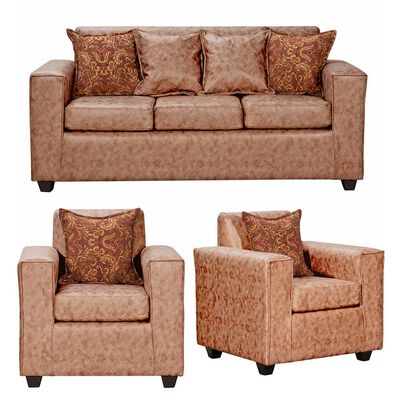 Juego de Living Black Factory Ezeiza Sofá 3 Cuerpos + Dos Sillones 1 Cuerpo Terracota