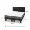 Cama Europea CIC Base Dividida 2 Plazas Anatomic + Respaldo Villarrica Negro