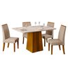 Juego de Comedor Vekkahome Italia 4 Sillas Blanco