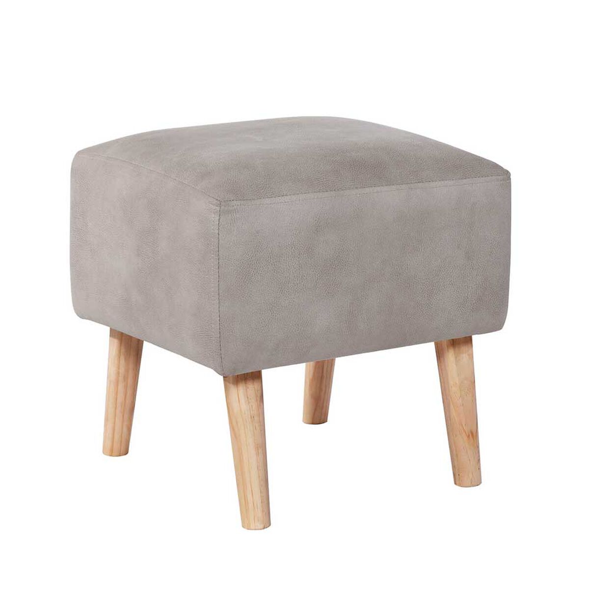 Pouf Latam Home Burdeos Cuero Kentucky Gris