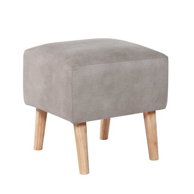 Pouf Latam Home Burdeos Cuero Kentucky Gris