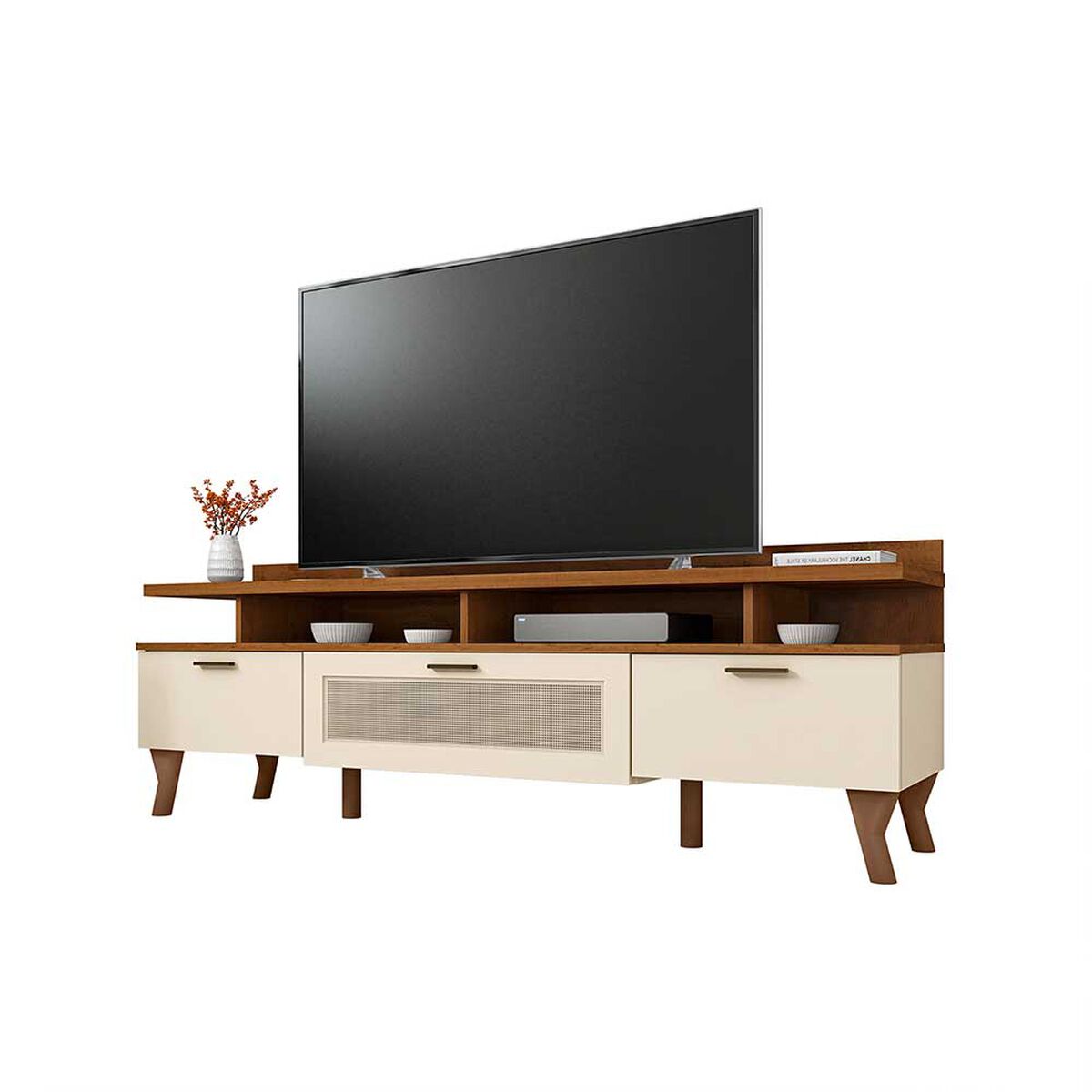 Rack TV Vekkahome Arcade Hasta 70" Beige