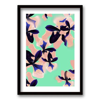 Cuadro Decorativo Retela Flores Neón 40 x 30 cm