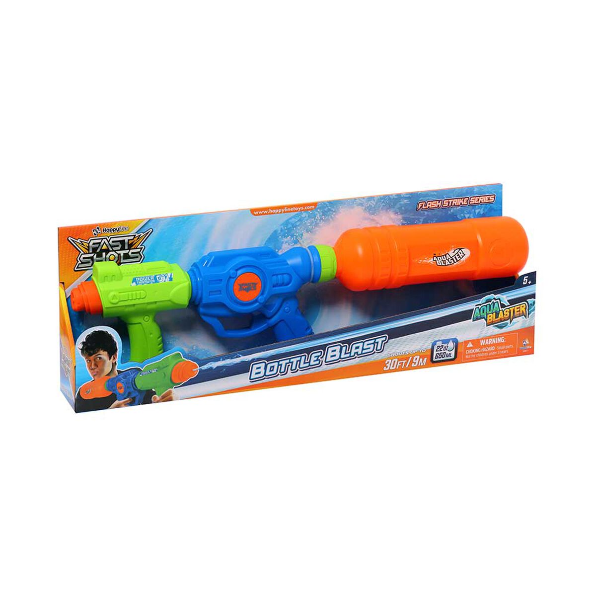 Lanzador de Agua Lanza Hasta 9M, Tanque 650Ml Happy Line