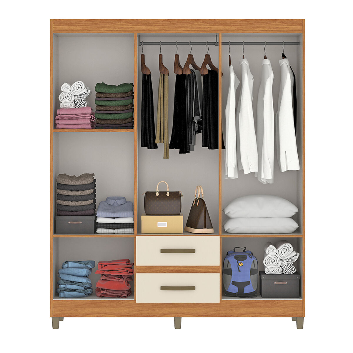 Cl&oacute;set Vekkahome Coimbra 6 Puertas 2 Cajones Blanco