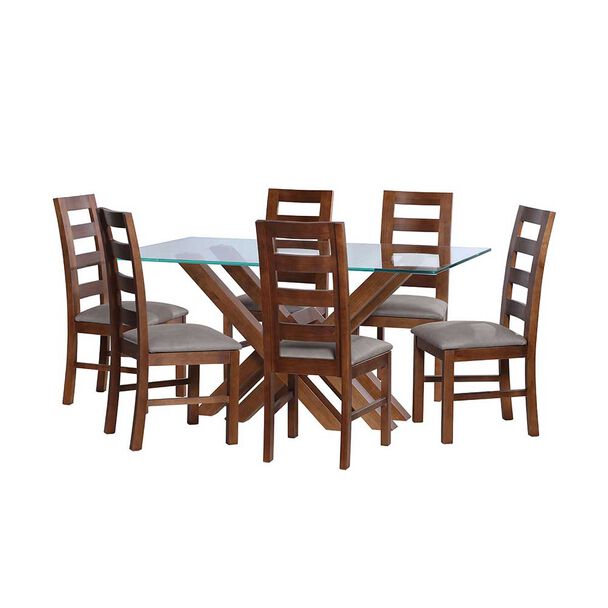 Juego de Comedor Latam Home Merida 6 Sillas Gris