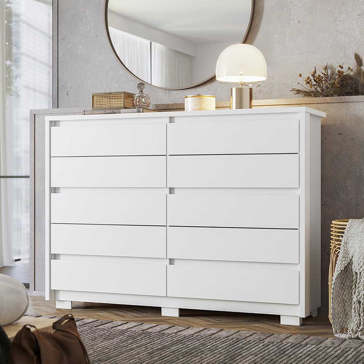 Cómoda Vekkahome Dueto 10 Cajones Blanco