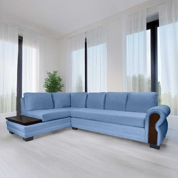 Sofá Seccional Living Factory Michigan 6 Cuerpos Azul