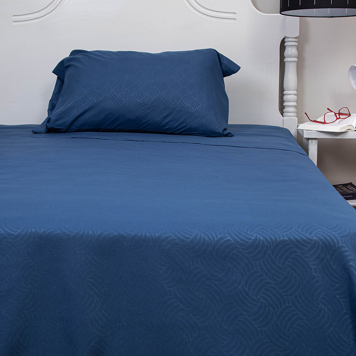 Juego de Sábanas Doral 1,5 Plazas Embossed Azul