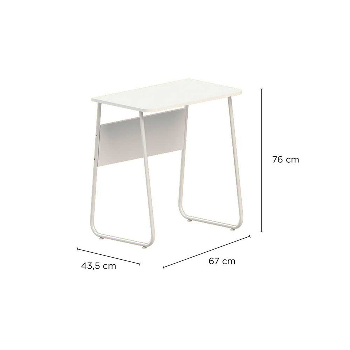 Escritorio Compacto Vekkahome Patas Metalicas Blanco