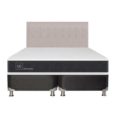 Imagen 1 del producto Box Spring CIC Base Dividida King New Ortopedic + Respaldo Tigris