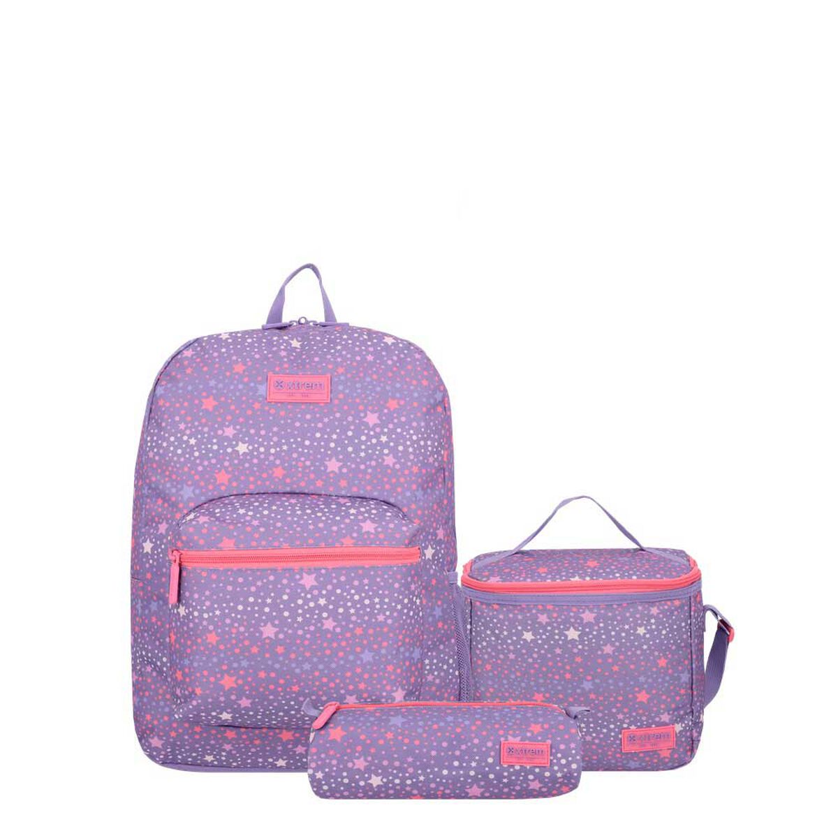 Triple Pack 6XT Mochila Ni&ntilde;a Xtrem Estrellas Morado