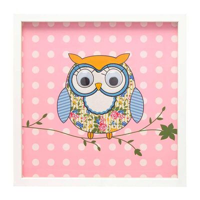 Imagen 1 del producto Cuadro Relieve Plástico Vgo Lechuza 45 x 45 cm Blanco