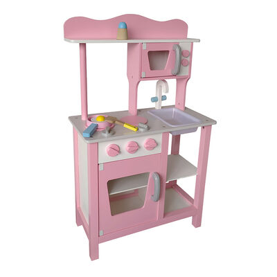 Cocina de Madera Gamepower Rosa con Accesorios