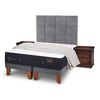 Cama Europea CIC Base Dividida S&uacute;per King Premium + Respaldo + Veladores + Plum&oacute;n Ganso