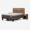 Cama Europea Rosen Base Dividida 2 Plazas New Style 6 + Respaldo + 2 Veladores