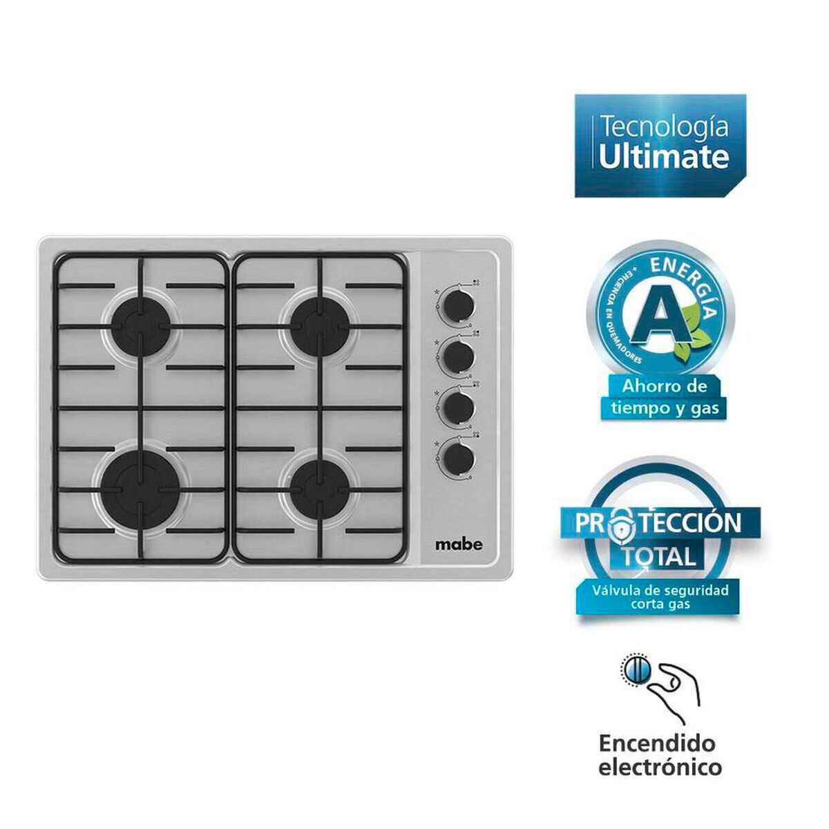 Encimera a Gas Mabe CMG6044SD-1CL 4 Quemadores