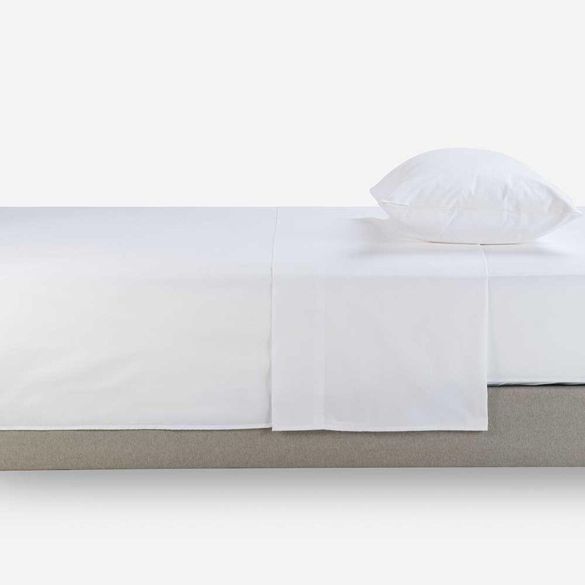 Juego de S&aacute;banas Rosen 144 Hilos 1 Plaza Polycotton Lisa Blanco