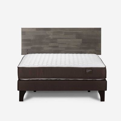 Imagen 1 del producto Cama Europea Rosen 2 Plazas Ergo T + Respaldo Tabor Gris