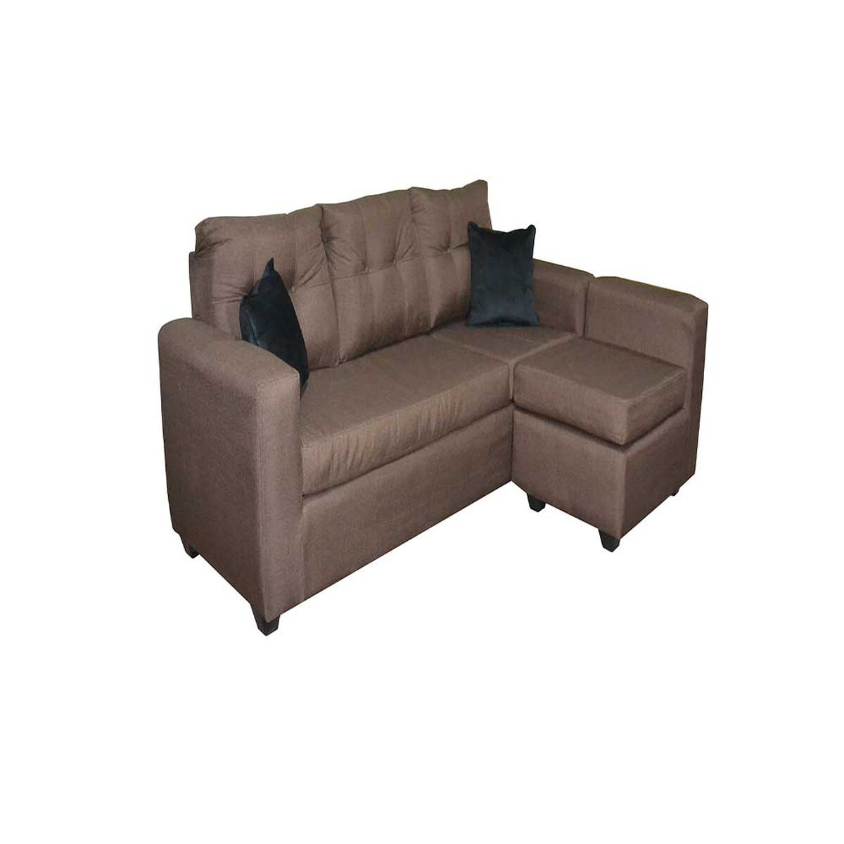 Juego de Living Diseño A&M Home Antonella Sofá 3 Cuerpos + Butaca 1 Cuerpo + Pouf 1 Cuerpo  Chocolate