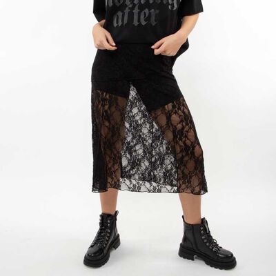 Falda Midi Encaje Mujer Icono
