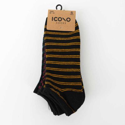 Imagen 1 del producto Pack 5 Calcetines Hombre Icono Negro