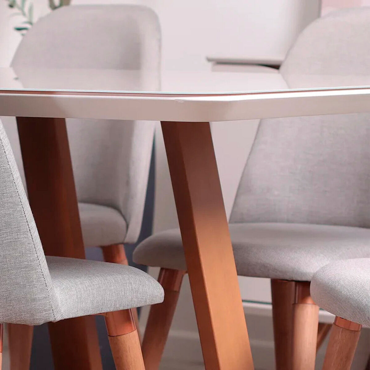 Juego de Comedor Decocasa Bennet 6 Sillas Gris