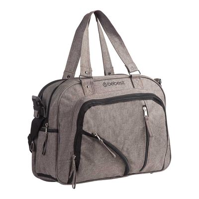 Bolso Maternal Con Porta Mamadera & Mudador Beige Bebesit