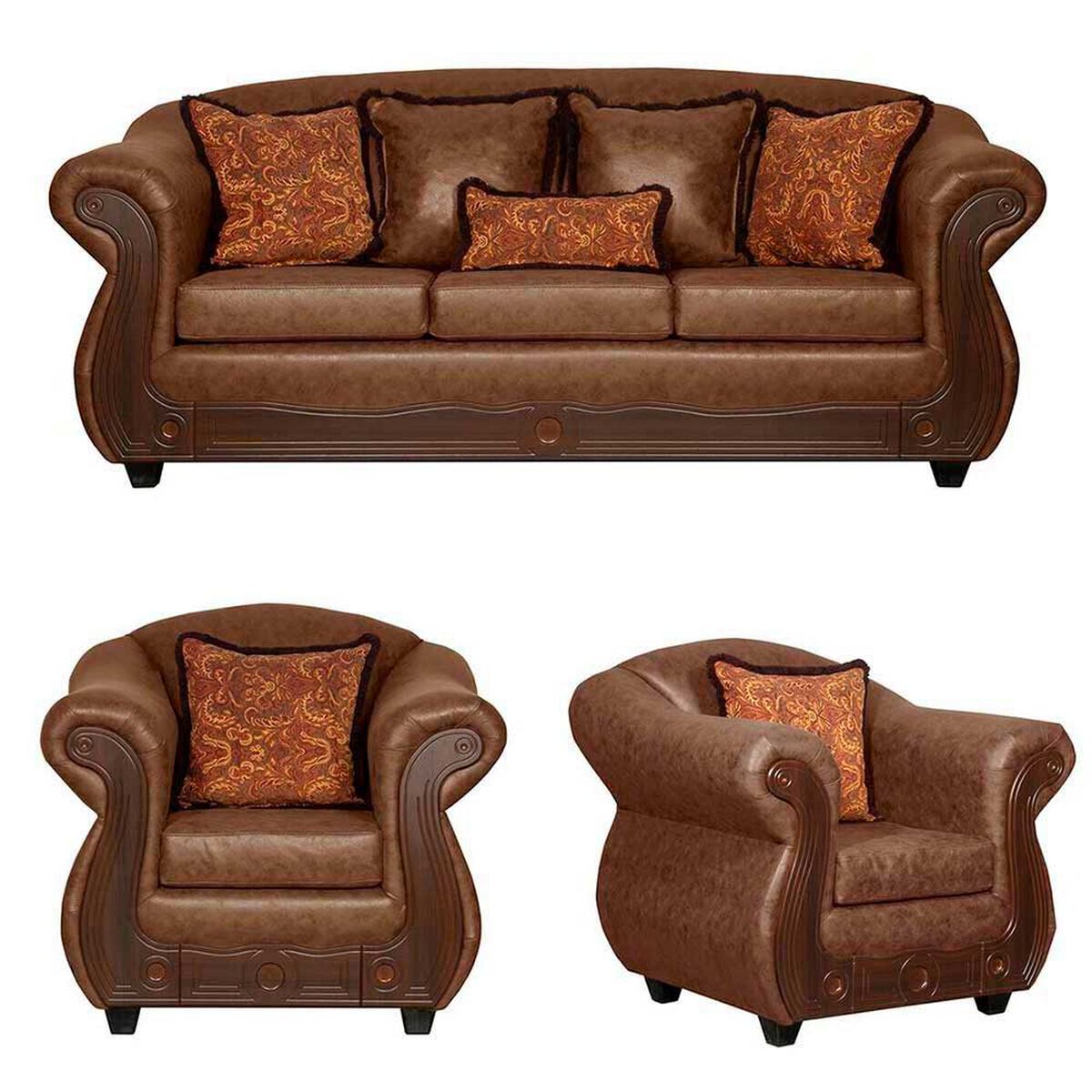 Juego de Living Black Factory Estambul 5 Cuerpos Caf&eacute;