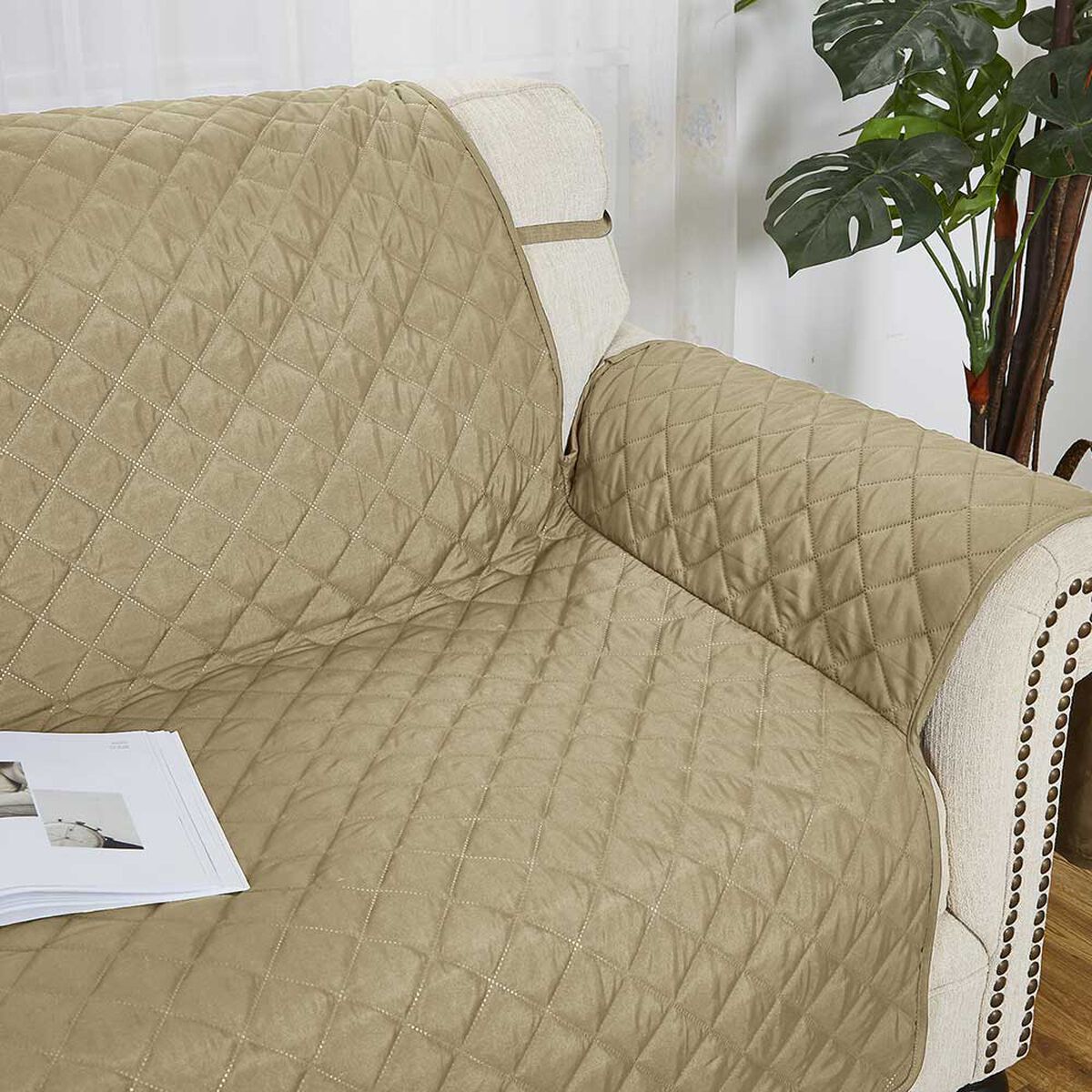Funda para Sofá Modalfo Impermeable Beige 2 Cuerpos