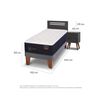 Cama Europea CIC 1,5 Plazas Premium + Respaldo + Velador Munich